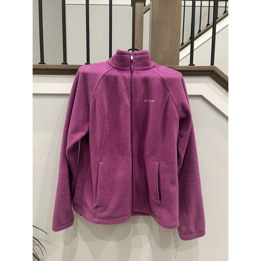 Columbia Benton Springs Full Zip Fleece Jacket Womens 1X Fuschia Pink Purple